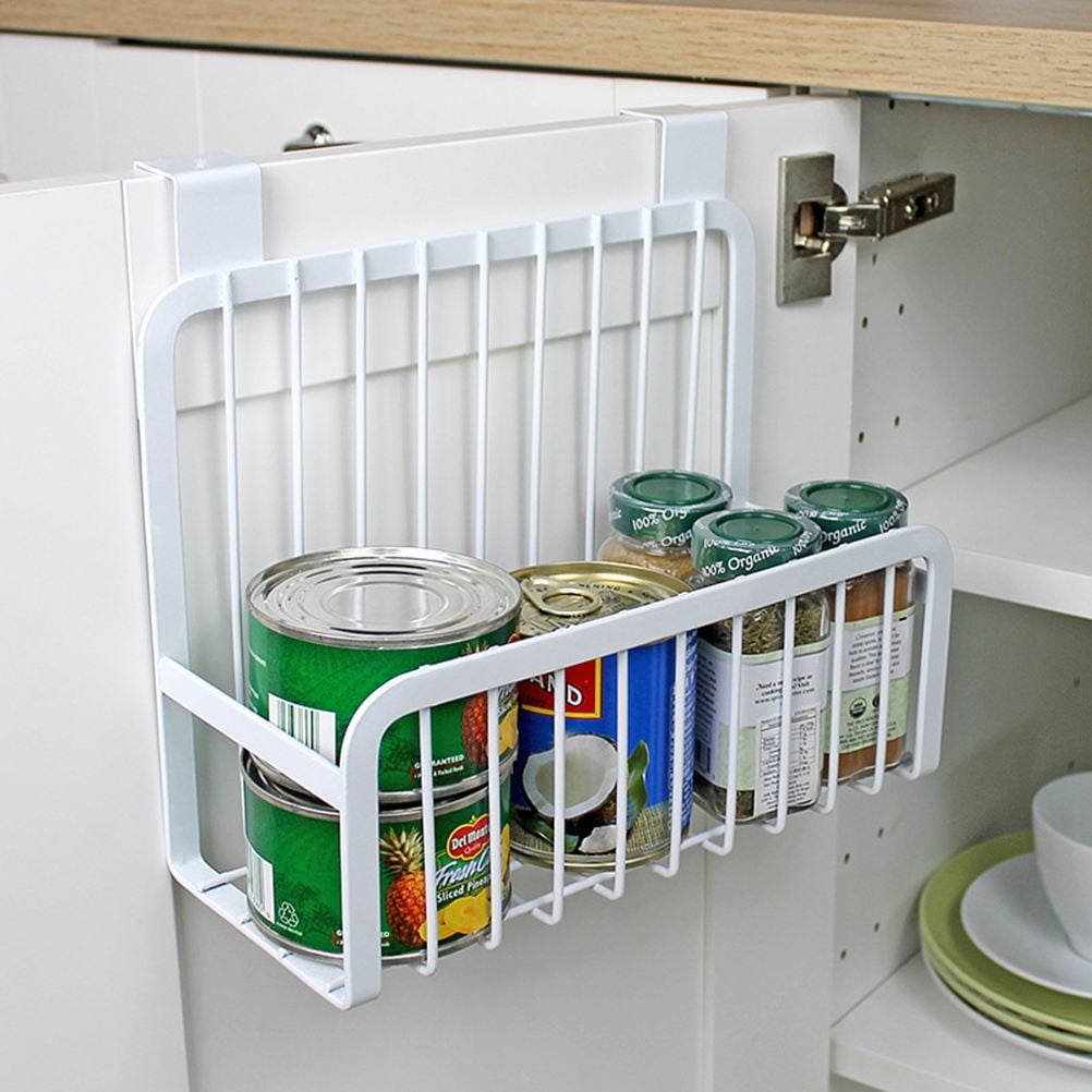 Worgeous 3pcs Over the Cabinet Door Basket Hanging Kitchen Storage Bathroom Organizer Holder Nail-free Hanging Storage Rack for Condiments