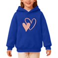 thumbnail image 6 of CPNG Girls Fleece Lined Hoodies Heart Print Long Sleeve Hooded Sweatshirts Without Pocket Kids Loose Fit Daily Pullover Sweatshirt, 6 of 6
