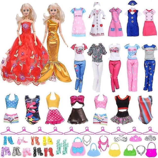 Luxury 50-Piece Doll Clothes and Set, Made of Soft and Safe Fabrics for 11.5 inch Dolls