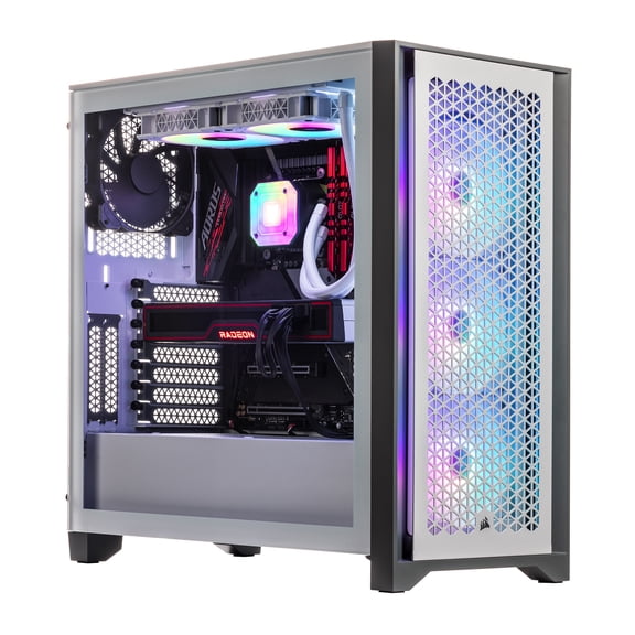 Velztorm Argentux Custom Built Gaming Desktop PC White (Intel i7-10700F 8-Core, 32GB RAM, 2x8TB PCIe SSD (16TB), Radeon RX 6900 XT, Wifi, Bluetooth, 1xUSB 3.2, 1xUSB 3.0, 1xHDMI, Win 10 Pro)
