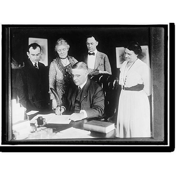 Historic Print, WOMAN SUFFRAGE. GOV. SPROUL OF PENNSYLVANIA SIGNING SUFFRAGE AMENDMENT, 16" x 20"