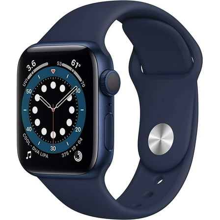 Pre-Owned Apple Watch Series 6 GPS 44 mm Blue Aluminium Black Sport Band - Good