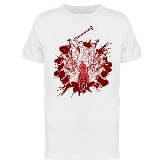 Polo Match With Red Splashes T-Shirt Men -Image by Shutterstock, Male Small