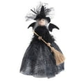 thumbnail image 2 of Halloween Small Witch Toy Trickery Prop 11 Inch Tree Topper Witch  Black, 2 of 8