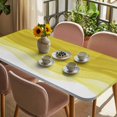 thumbnail image 3 of Ombre Yellow Waves Table Cloths for 4 Foot Rectangle Tables, Abstract Art Gradient Modern Patio Waterproof Elastic Fitted Tablecloths, Washable Rectangular Table Cover for Camping, 3 of 8