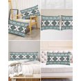 thumbnail image 6 of Turquoise Boho Satin Pillowcase for Hair and Skin with Zipper, Soft Breathable Cooling Silk Pillow Cases, Southwestern Ethnic Aztec Retro Geometric Throw Pillow Covers King Size 20"x40", 6 of 6