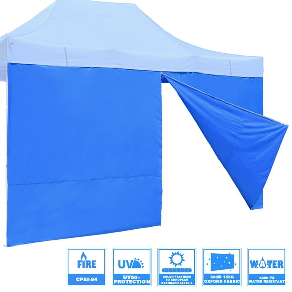 InstaHibit 1 Paquet Paroi Latérale pour Tente à Auvent Escamotable EZ 10x15 Pi UV50+ Fermeture Éclair Soleil