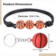 thumbnail image 2 of 48 Pcs Basketball Bracelets & Keychains Set – Adjustable Sports Wristbands with Metal Rings, Black Woven Cord, Basketball-Themed Party Favors for Players, Fans & Teams, 2 of 5
