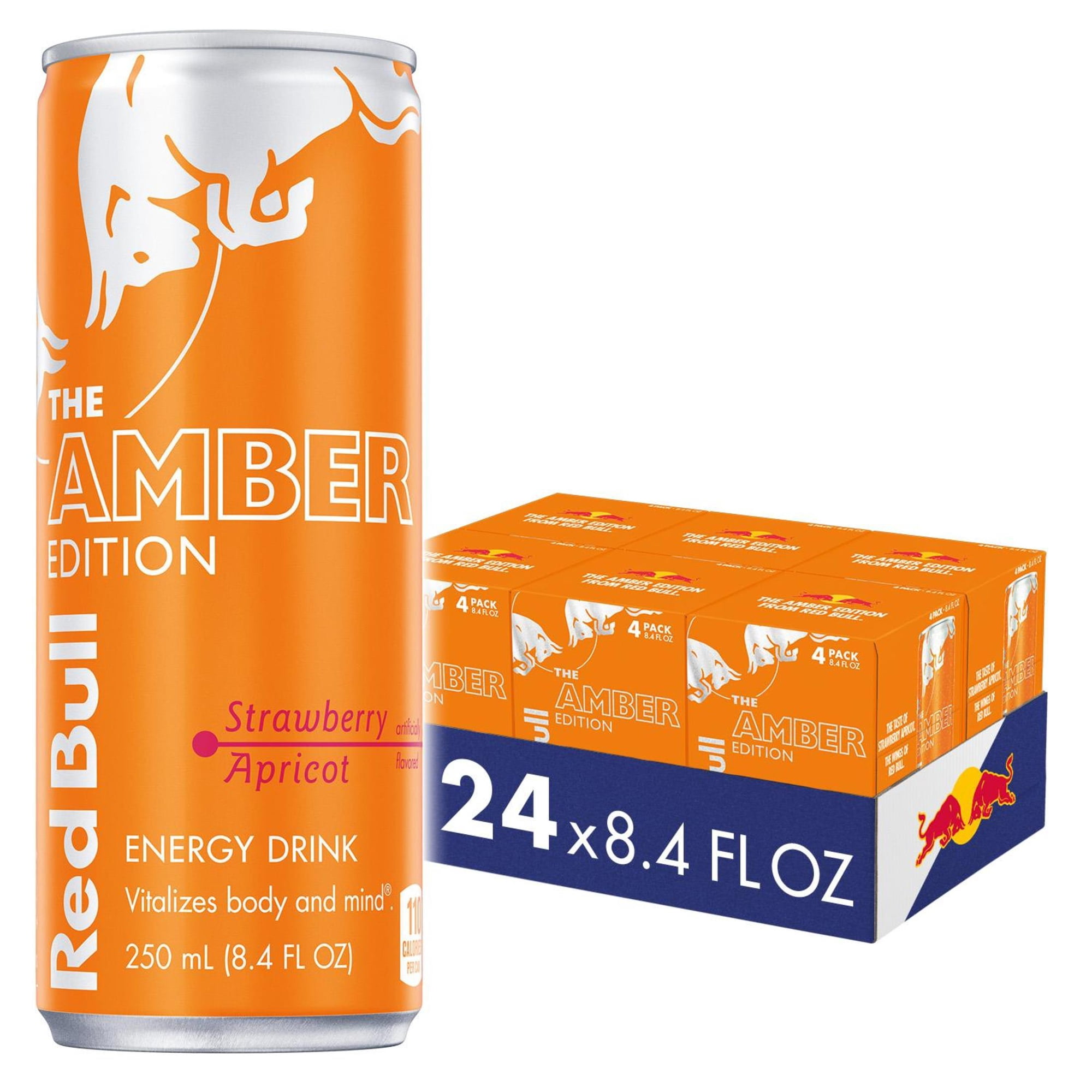 Red Bull Amber Edition Strawberry Apricot Energy Drink, 8.4 fl. oz., 6 Packs of 4 Cans