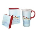 thumbnail image 2 of Cypress Ceramic Travel Cup, 17 OZ. ,w/box and Tritan Lid, Holiday Sandpipers, 2 of 3