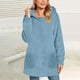 thumbnail image 2 of Chaqueta para mujer,Chaqueta con capucha de color liso para mujer, sudadera informal holgada, top de poliéster de manga larga para uso diario, sopatenor, 2 of 9