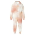 thumbnail image 3 of RTKFRFLM Kids Boys Girls 1-Piece Pajama Jumpsuit Flannel Fleece Tie Dye Zip Front Hooded Romper Sleepwear, 3 of 5