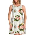 thumbnail image 1 of Kdxio Robe d'Été Vintage Vélo Imprimé Fleur Papillon Sans Manches Décontractée avec Poche, 1 of 7