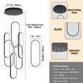 thumbnail image 4 of 6 Rings Modern LED Chandelier,Large Black High Ceiling Chandeliers with Remote Control Ring Pendant Light Fixture for Staircase Foyer Entryway, 4 of 7