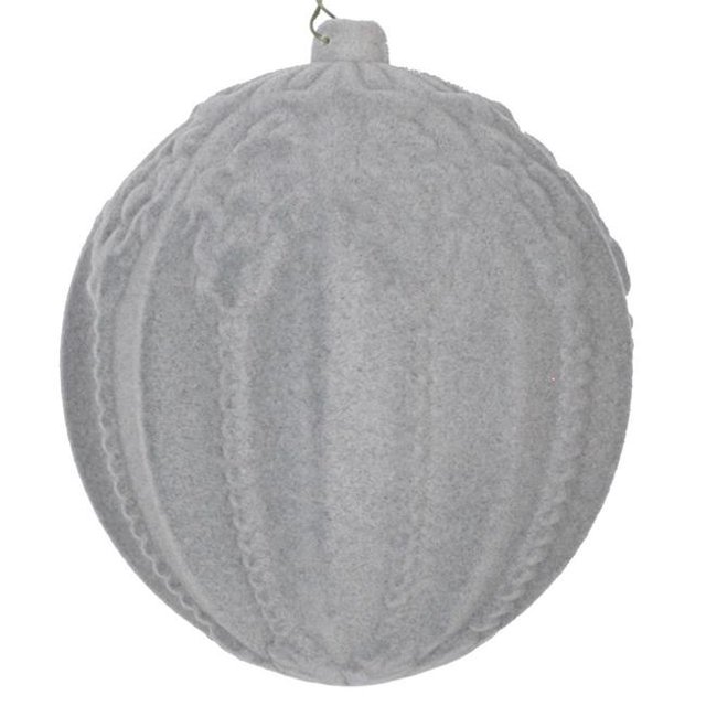 Vickerman MT196607D 5.5 in. Silver Flocked Ball Ornament - 2 per Bag