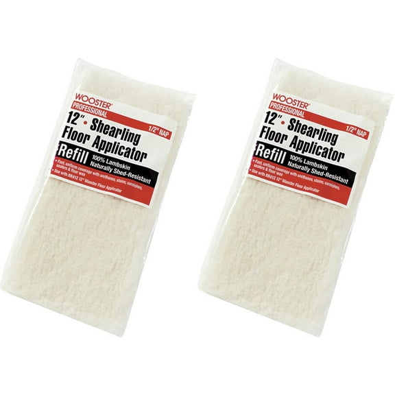 Wooster Genuine 12" Wooster Wool Floor Applicator 1/2" Refill 2-Pack # RR612-12-2PK