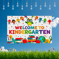 thumbnail image 6 of Colorful Welcome to Kindergarten Banner with Owl Apple Books and Kids Silhouettes Background Party Supplies for School Opening Events Photography Props Classroom Decorations, 6 of 7