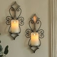 thumbnail image 3 of Iron Wall Candle Sconces, Wall Candle Sconces Holder Set Sturdy  for Dining Room, 3 of 8