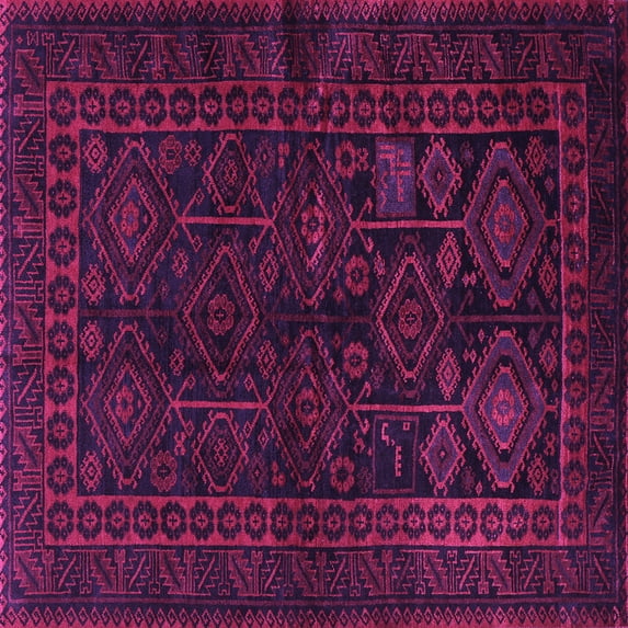 Ahgly Company Indoor Square Persian Purple Traditional Area Rugs, 4' Square