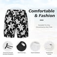 thumbnail image 4 of Kdxio Lilies Flowers Print Men's Swim Trunks with Compression Liner 7 Inch Inseam Quick Dry Swim Shorts, 4 of 7