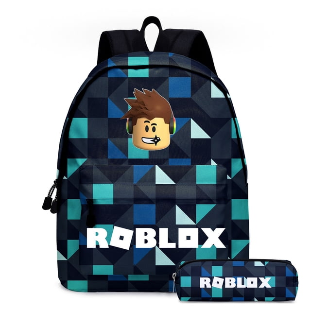 Roblox-Juego de dibujos animados para niños y niñas, Mochila escolar de dibujos animados, primaria y secundaria, 2 unidades