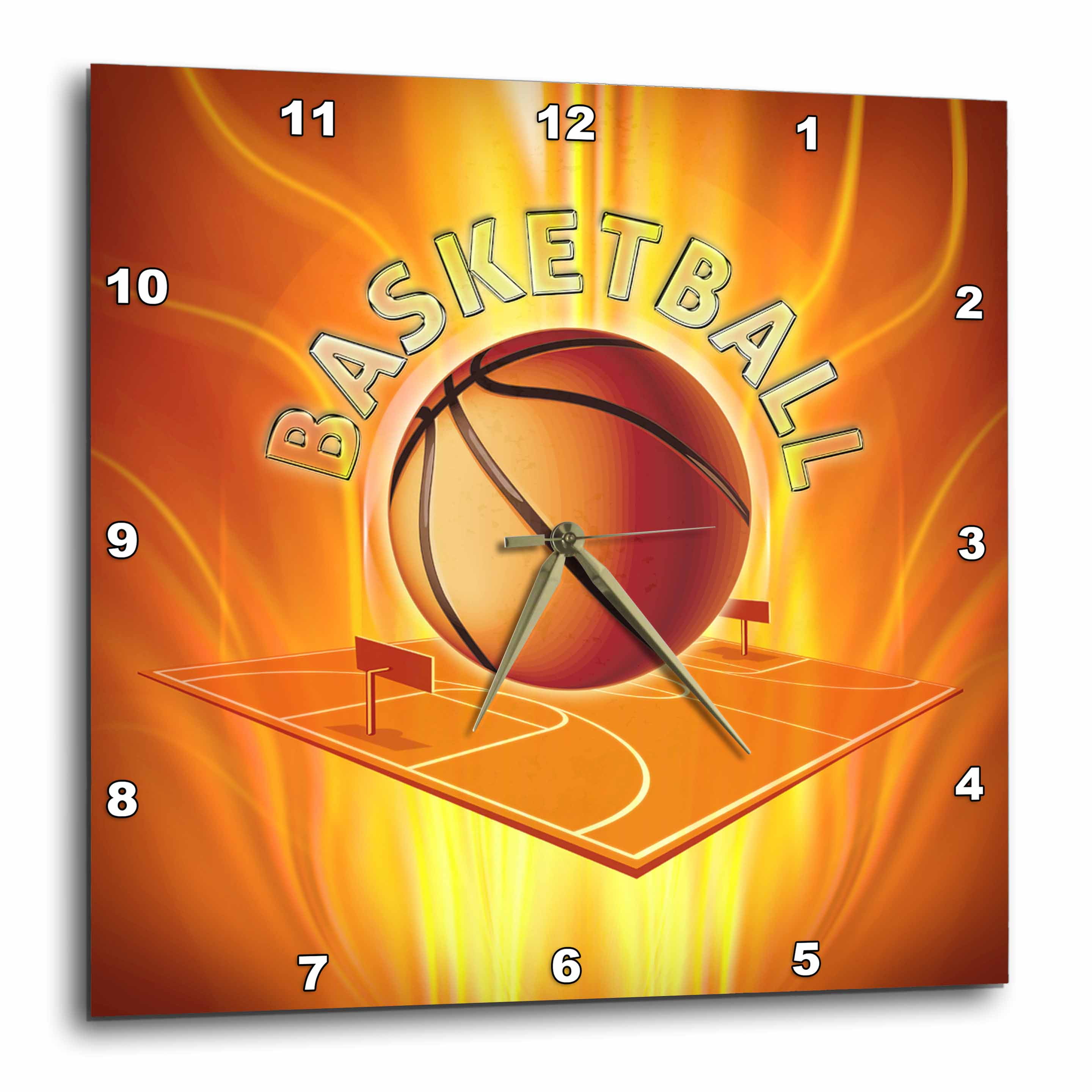 3dRose Basketball Wall Clock, 13 by 13inch