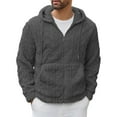 thumbnail image 3 of Varsity Jacket Men Hooded Lined Long Sleeve Soft Street Mens Autumn and Winter Jackets,Dark Gray,2XL, 3 of 9