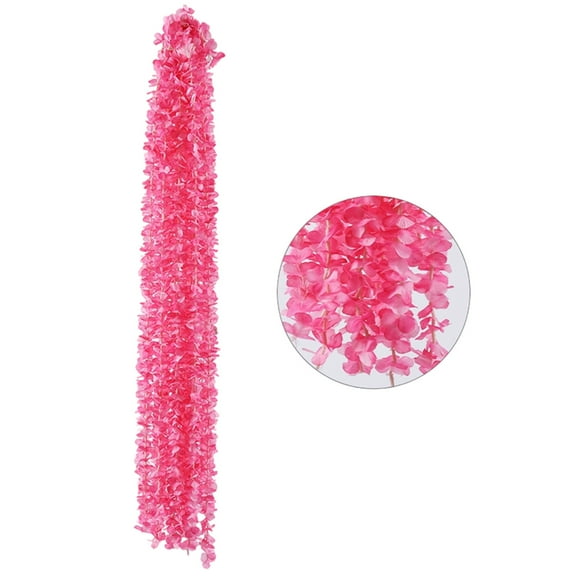 Cinvoph 10pcs Artificial Flower Christmas Garland, 3.3ft Faux Hanging Vines Flowers for Xmas Wedding Party Home Wall Xmas Tree Indoor/Outdoor Decoration, Hot Pink