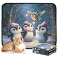 thumbnail image 2 of Qxltty Three Cute Cartoon Penguins Cat litter Pads Pet Set of 2 Diaper Mats Center Anti-leakage Layer Absorbent Soft and Comfortable, 2 of 7