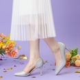 thumbnail image 6 of Unique Bargains Women's Glitter Pump Pointed Toe Slip-on Stiletto Heels Pumps, 6 of 6