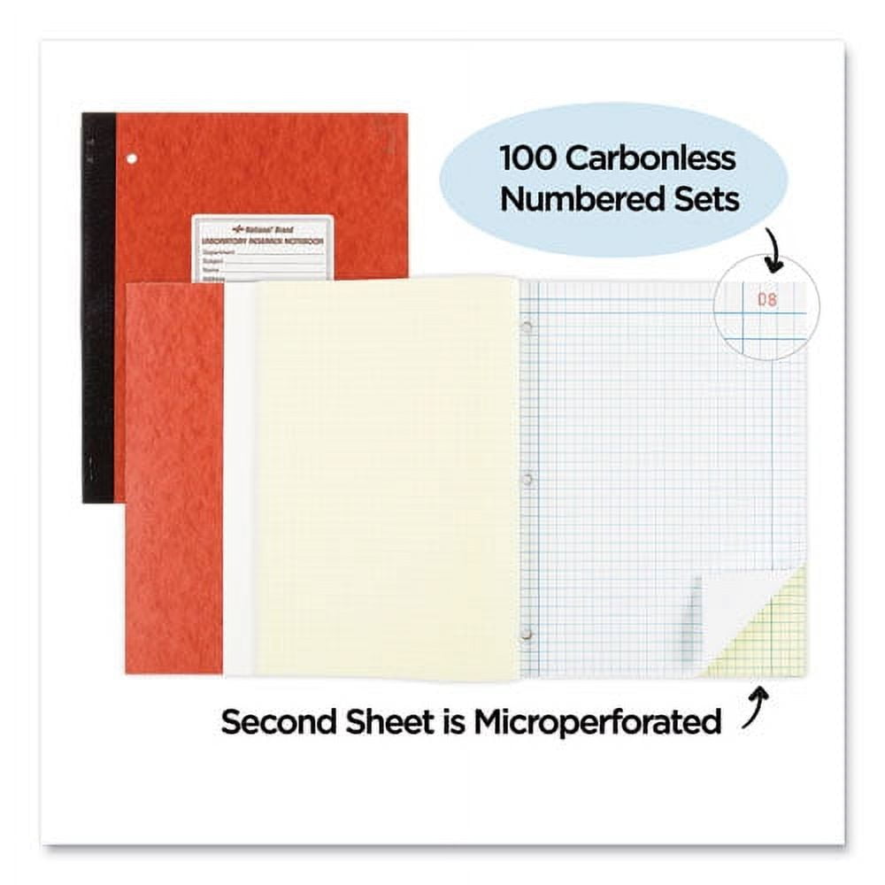 Duplicate Laboratory Notebooks, Quadrille Rule Sets, Brown Cover, 11 X 9.25, 100 Two-Sheet Sets | Bundle of 2 Each