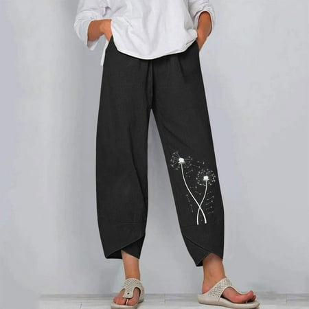 Moonker Cropped Pants For Women Office Women Capri Pants With Pockets ...