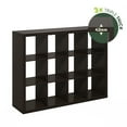 thumbnail image 2 of Furinno Cubicle Extra Thick Frame Decorative Cube Storage Organizer, 12-Cube, Dark Oak, 2 of 6