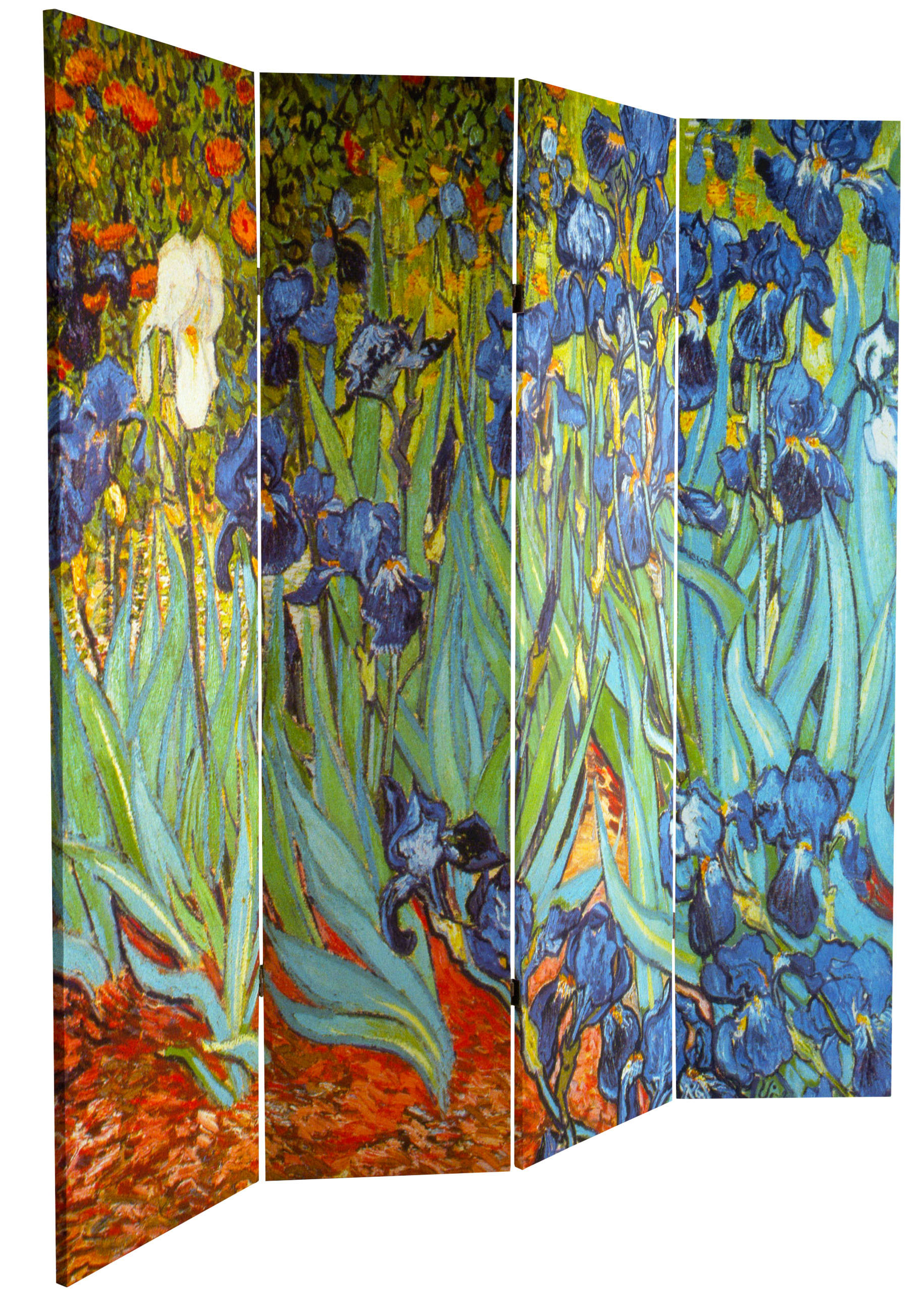 Oriental Furniture 6 ft. Tall Van Gogh Irises Canvas Room Divider - 3 Panel - image 4 of 6