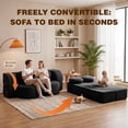 thumbnail image 2 of Walsunny 2-in-1 Convertible Futon Sofa Bed, Boneless Foldable Sofa Bed, Lazy Sleeper Sofa Couch, Memory Foam Folding Couch for Living Room, Bedroom, Black, 2 of 9