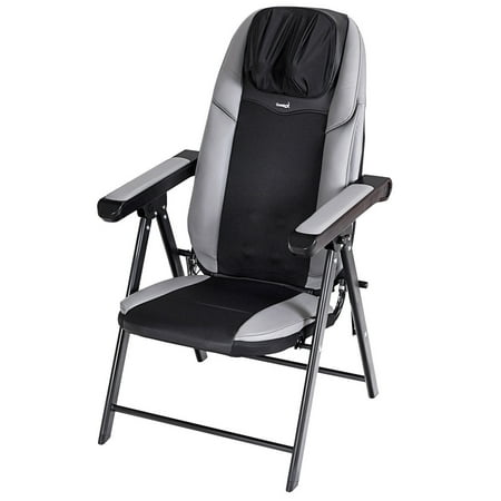 Gymax Adjustable Folding Shiatsu Massage Chair Heated Back & Neck Massager w/ USB