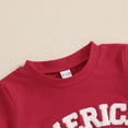 thumbnail image 4 of Kaprioy My First Independence Day Baby Boy 4th Of July Outfits Short Sleeve Flag Letter Embroidery Short Sleeve T Shirt Tops with Elastic Waist Shorts Set Summer Outfit for Boys, 4 of 9