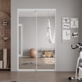 thumbnail image 2 of 48" x 80" H Aluminum Frame 1 Lite Tempered Mirrored Sliding Closet Doors with Installation Hardware Kit, 2 of 8