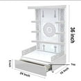 thumbnail image 1 of Pooja Mandir / Designer Wooden Temple With LED Lights / Mandir For Home & Office / Temple For Home / Modern Style Pooja Chowki For God Idols, 1 of 3