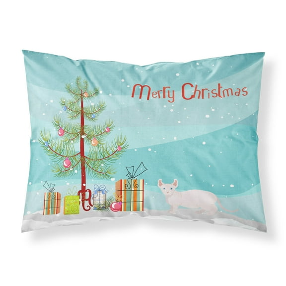 Dwelf 3 Cat Merry Christmas Fabric Standard Pillowcase