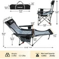thumbnail image 2 of Adjustable Reclining Camping Chair with Footrest, Cotton Cushion, Portable, 2 of 8