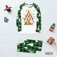 thumbnail image 3 of Jenny Matching Family Christmas Pajamas, Gingerbread Christmas Tree Print, Two-piece Set, Festive Green Plaid Holiday Sleepwear, 3 of 7