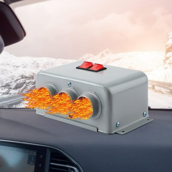 Automobile Interior Heater, 12V 600W‑800W Dual Gear 3 Hole Compact Car Demister Winter Fast Heating Warmer Frost Removing Low Noise Car Windshield Defroster and Defogger (80-100℃)