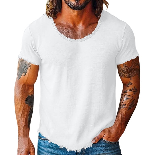 M Y M Camisa sin Mangas Color Sólido Clásico Ropa Deportiva Casual para Cualquier Temporada Camisas de Lino de los Hombres