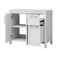 thumbnail image 3 of PULUOMIS 36 Inches Bathroom Vanity in White Finish with Square Ceramic Vessel Sink, Single Bathroom Vanity with Top, 2-Door Cabinet and 2 Drawers, 3 of 10