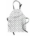 thumbnail image 1 of Seashell Apron, Simplistic Underwater Souvenir Shell Pattern Outline Style Drawing, Unisex Kitchen Bib with Adjustable Neck for Cooking Gardening, Adult Size, Charcoal Grey and White, by Ambesonne, 1 of 4
