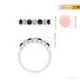 thumbnail image 4 of ANGARA Natural Half Eternity Seven Stone Sapphire and Diamond Wedding Ring in 14K White Gold for Women (Size-3mm) | September Birthstone, Anniversary, Jewelry Gift for Women | Natural Sapphire Ring, 4 of 9