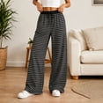 thumbnail image 5 of Bosfbaoi Sweatpants for Women Striped Wide Leg Drawstring Elastic Waist Loose Casual Trousers with Pockets, 5 of 9