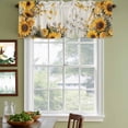 thumbnail image 3 of 2 Pack Farmhouse Sunflower Valances for Windows Bedroom Living Room Window Treatments, Vintage Daisy Butterflies Rustic Burlap Rod Pocket Valance Drapes Short Kitchen Curtains Over Sink 60"x18", 3 of 8