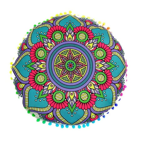 Aihome Large Round Mandala Meditation Floor Pillows Case Indian